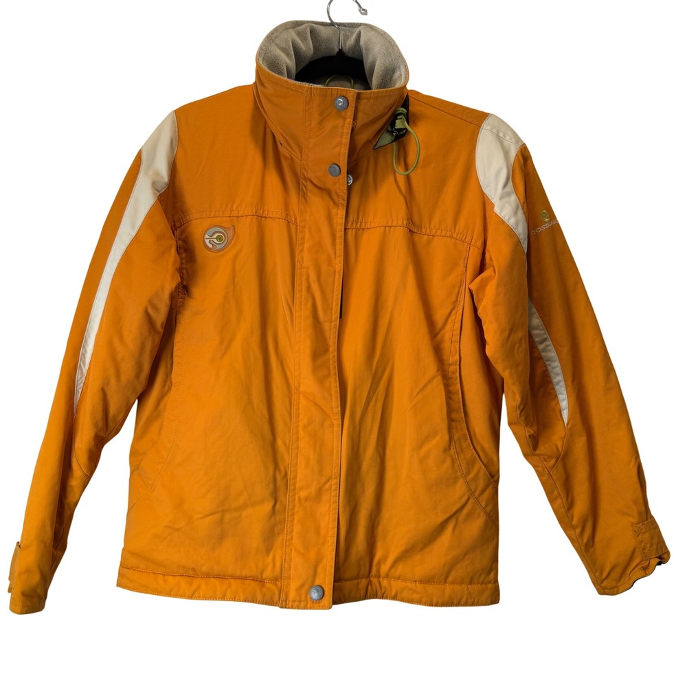 Rossignol Girls Orange Winter Snow Ski Jacket Size 12 with Hat (19"pit to pit)